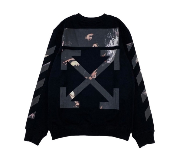 Off White Virgin Mary Print Crew