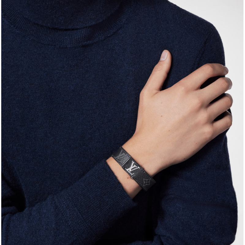 Louis Vuitton Slim Bracelet Monogram Eclipse Canvas