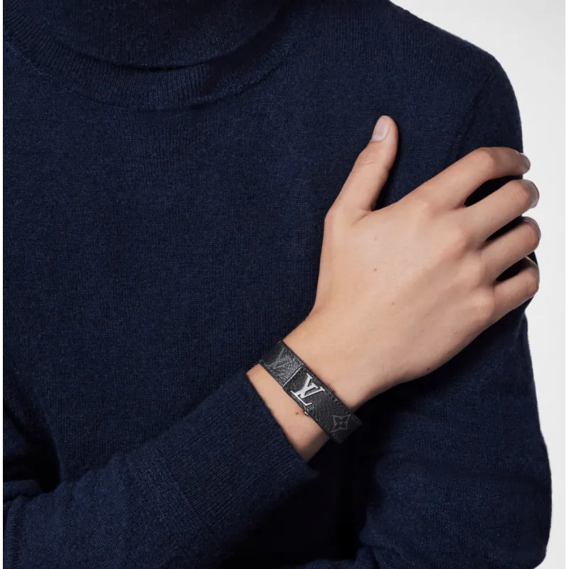 Louis Vuitton Slim Bracelet Monogram Eclipse Canvas
