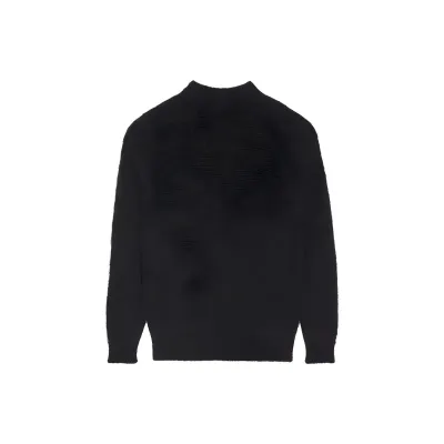Saint Laurent 90S Sweater In Mohair Black White  02
