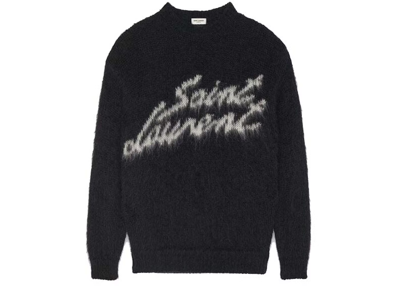 Saint Laurent 90S Sweater In Mohair Black White 