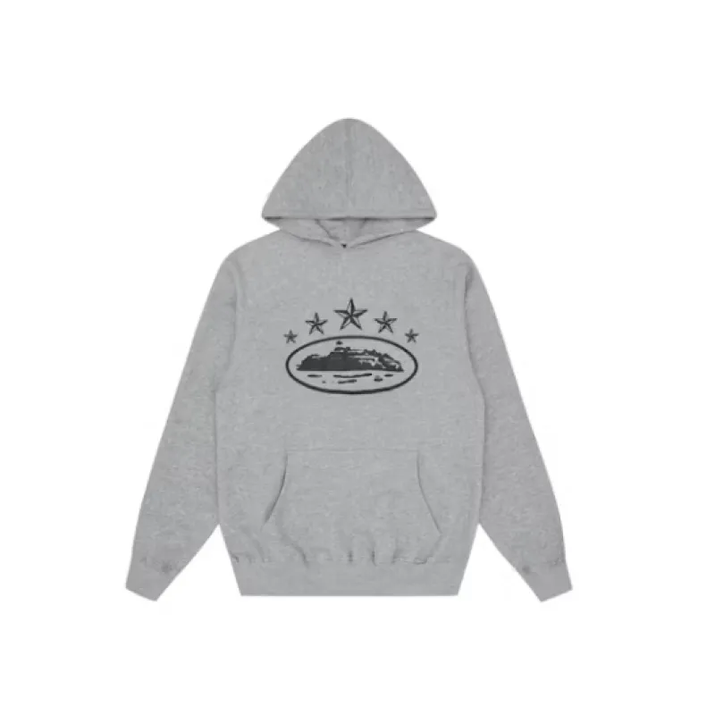 Corteiz 5 Starz Alcatraz Hoodie Grey