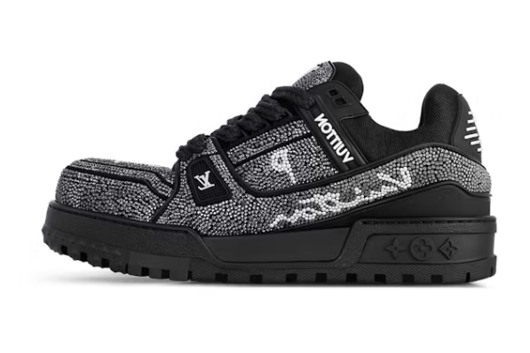 PKGoden Louis Vuitton LV Trainer Maxi Black Swarovksi Crystals