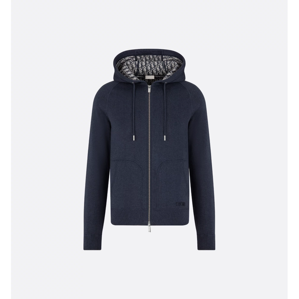 Dior Hooded Track Jacket Navy Blue 113M221AT225_C585