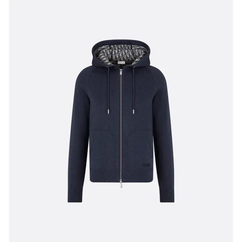 Dior Hooded Track Jacket Navy Blue 113M221AT225_C585