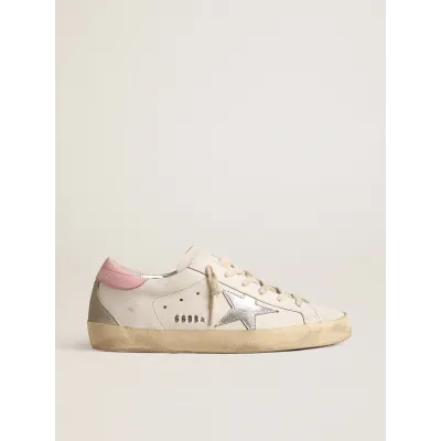 PKGoden Golden Goose Super-Star LTD with silver leather star and pink heel tab 01