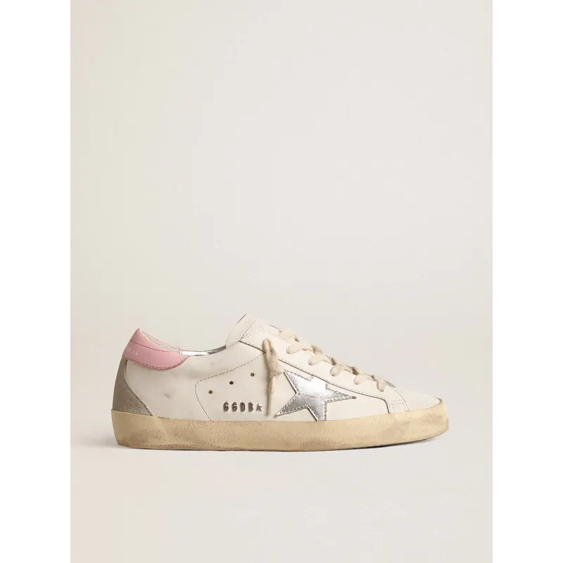 PKGoden Golden Goose Super-Star LTD with silver leather star and pink heel tab
