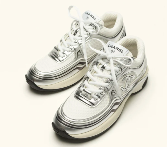 PKGoden Chanel CC Runner Sneakers White Silver G39792-Y56368-K5451