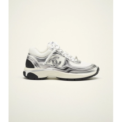 PKGoden Chanel CC Runner Sneakers White Silver G39792-Y56368-K5451 01