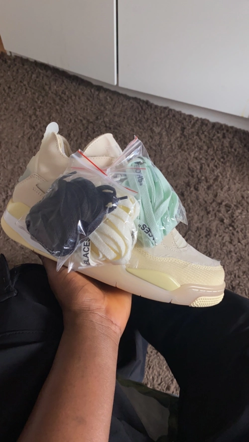 PKGoden  Jordan 4 Retro Off-White Sail (W), CV9388-100 review 