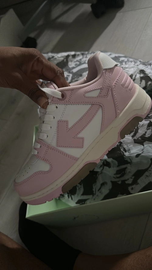PKGoden OFF-WHITE Out Of Office OOO Low Tops White Light Pink review James Ramirez