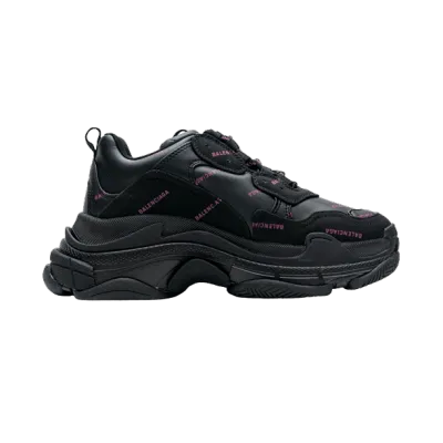 Balenciaga Triple S Allover Logo Black Pink 524039-W2FA1-1050