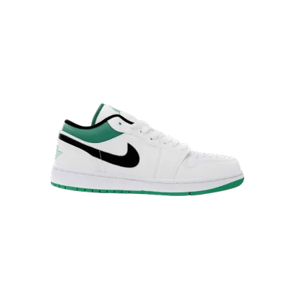 Jordan 1 Low White Lucky Green Tumbled Leather 553560-129