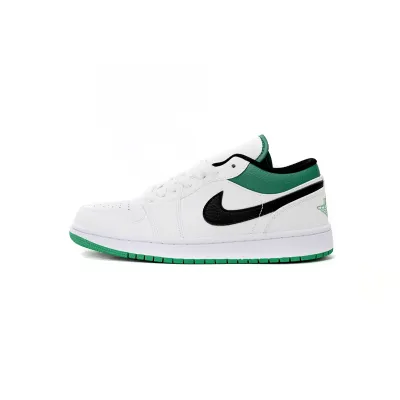 Jordan 1 Low White Lucky Green Tumbled Leather 553560-129