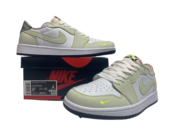 Jordan 1 Retro Low White Ghost Green Black DM7837-103
