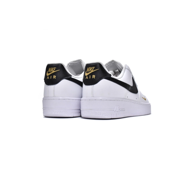 Nike Air Force 1 Low '07 Essential White Black Gold Mini Swoosh CZ0270-102