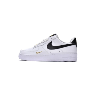 Nike Air Force 1 Low '07 Essential White Black Gold Mini Swoosh CZ0270-102