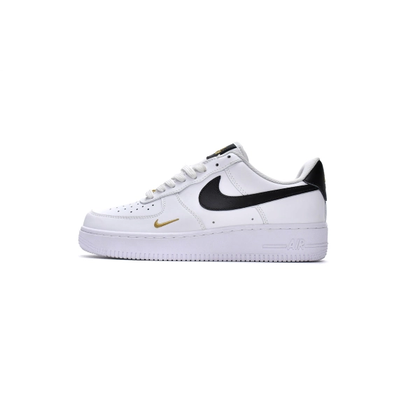 Nike Air Force 1 Low '07 Essential White Black Gold Mini Swoosh CZ0270-102