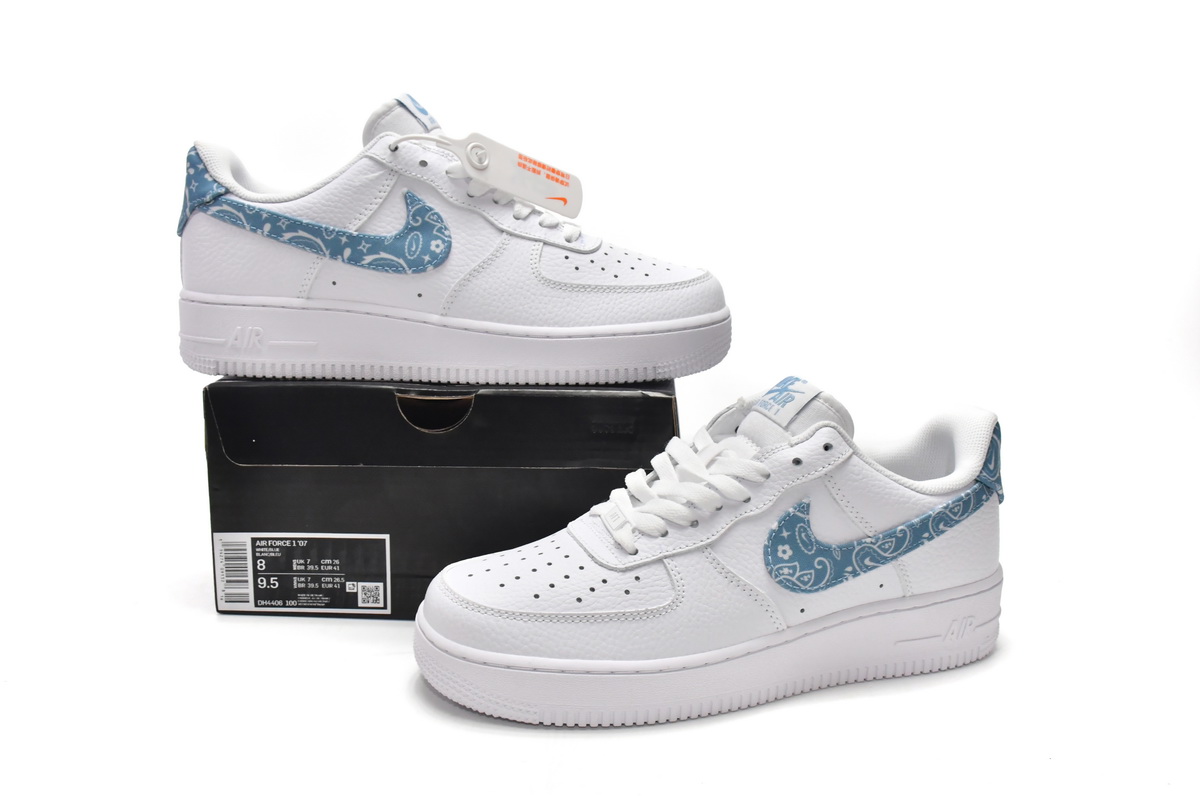 Nike Air Force 1 Low '07 Essential White Worn Blue Paisley DH4406-100
