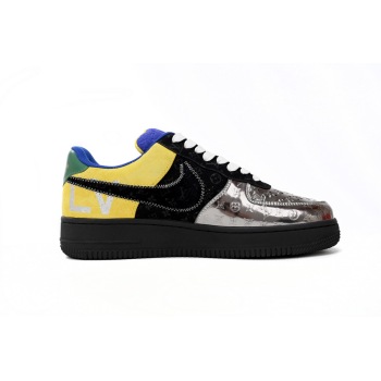 Louis Vuitton Nike Air Force 1 Low By Virgil Abloh Black Metallic Silver 1A9VCH