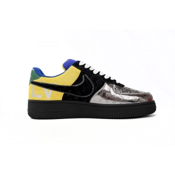 Louis Vuitton Nike Air Force 1 Low By Virgil Abloh Black Metallic Silver 1A9VCH