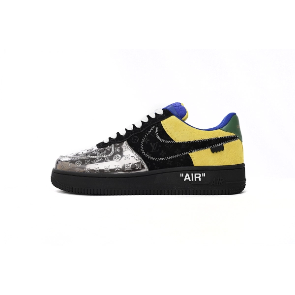 Louis Vuitton Nike Air Force 1 Low By Virgil Abloh Black Metallic Silver 1A9VCH