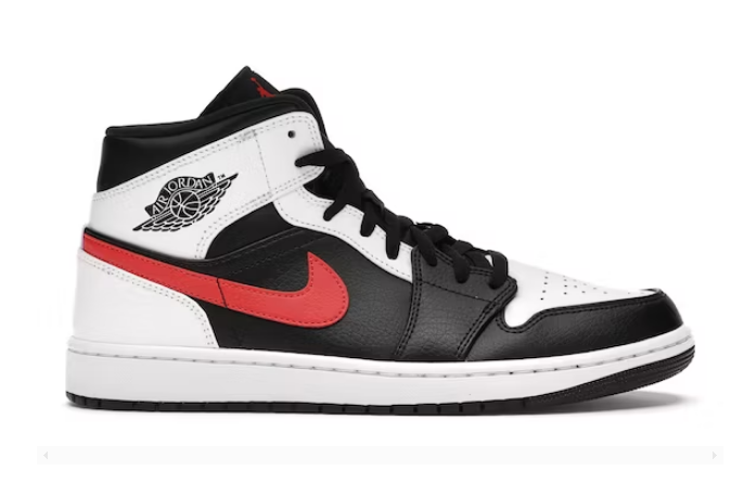 Jordan 1 Mid Black Chile Red White 554724-075
