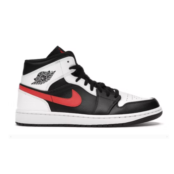 Jordan 1 Mid Black Chile Red White 554724-075