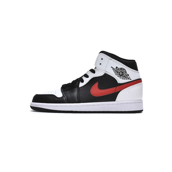 Jordan 1 Mid Black Chile Red White 554724-075