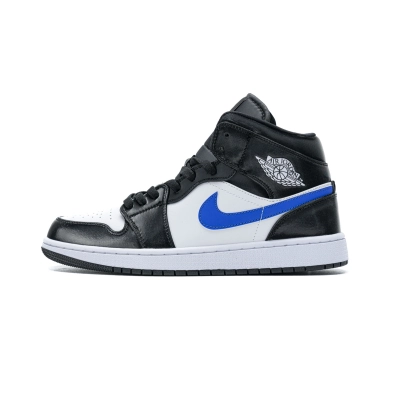 Jordan 1 Mid Black Racer Blue White 554724-084