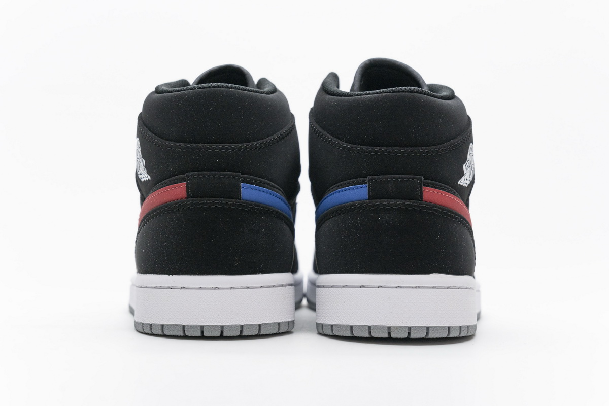 Jordan 1 Mid Multi-Color Swoosh Black 554725-065