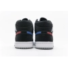 Jordan 1 Mid Multi-Color Swoosh Black 554725-065