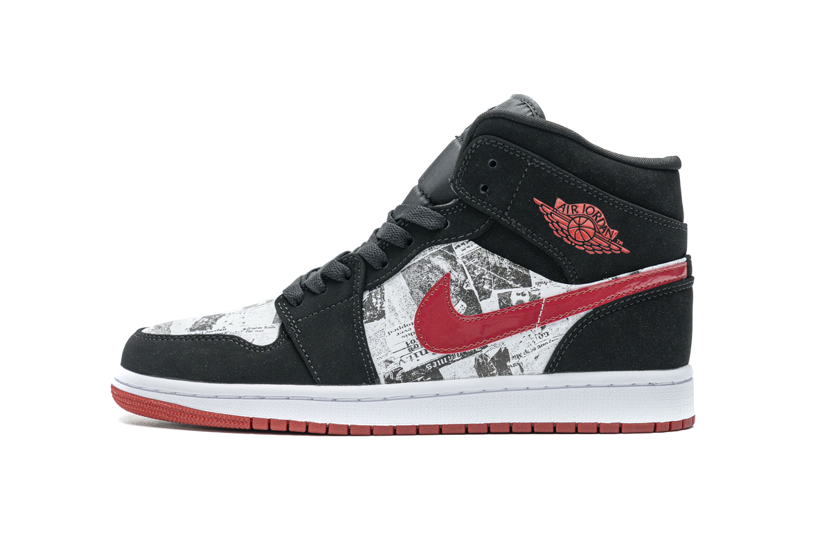 Jordan 1 Mid Newspaper Air Times 852542-061