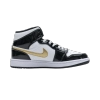 Jordan 1 Mid Patent Black White Gold 852542-007