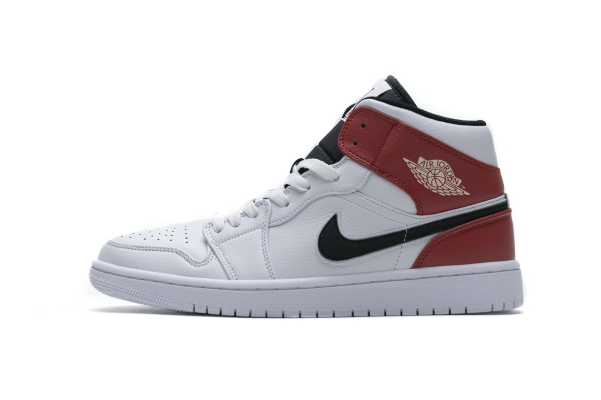 Jordan 1 Mid White Black Gym Red 554724-116