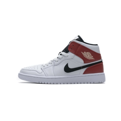 Jordan 1 Mid White Black Gym Red 554724-116