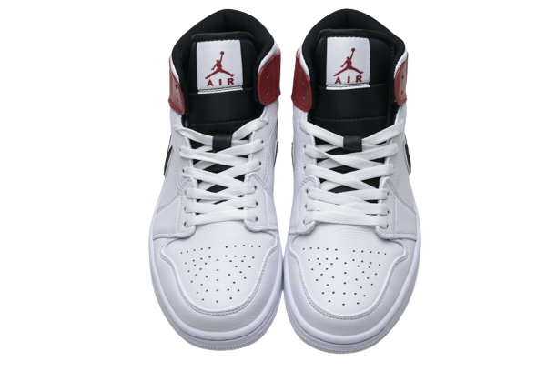 Jordan 1 Mid White Black Gym Red 554724-116