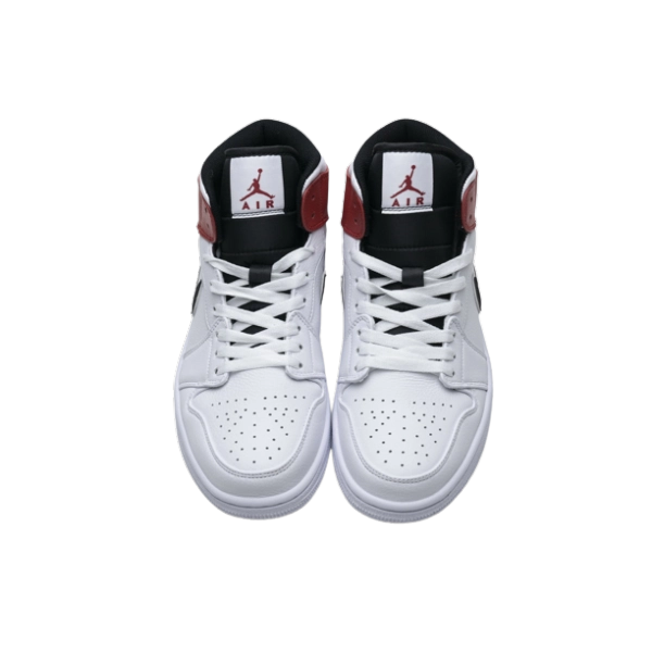 Jordan 1 Mid White Black Gym Red 554724-116