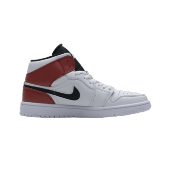 Jordan 1 Mid White Black Gym Red 554724-116