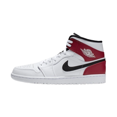 Jordan 1 Mid White Black Gym Red  554725-116 