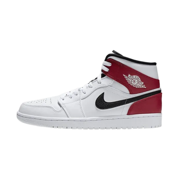 Jordan 1 Mid White Black Gym Red  554725-116 