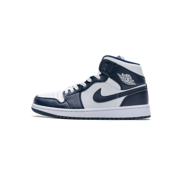 Jordan 1 Mid White Metallic Gold Obsidian 554724-174