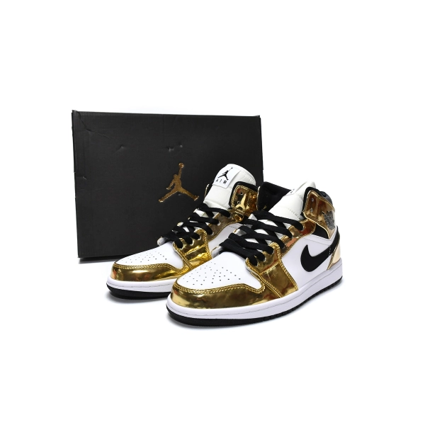 Jordan 1 Mid Metallic Gold Black White  DC1420-700