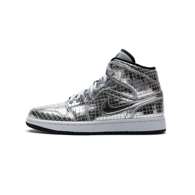 Jordan 1 Mid SE Disco Metallic Silver CU9304-001