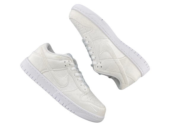 Nike Dunk Low Dover Street Market Triple White Velvet DH2686-100