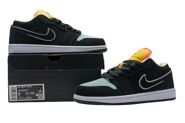Jordan 1 Low Black Aurora Green Laser Orange CK3022-013