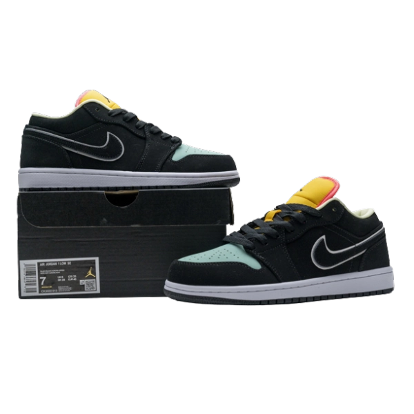 Jordan 1 Low Black Aurora Green Laser Orange CK3022-013