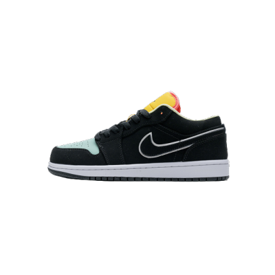 Jordan 1 Low Black Aurora Green Laser Orange CK3022-013