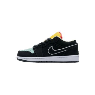 Jordan 1 Low Black Aurora Green Laser Orange CK3022-013