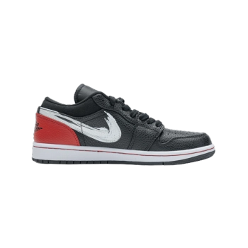 Jordan 1 Low Brushstroke Swoosh Black DA4659-001